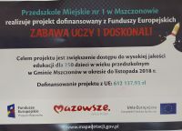 informacje o projekcie  Zabawa Uczy i Doskonali